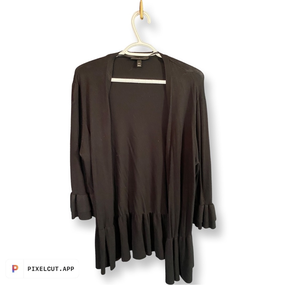 Black ruffled Lane Bryant 14/16 sweater cardigan. Perfect for Office Wear!